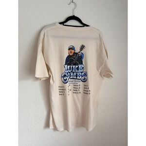 Luke Combs World Tour 2023 Concert T-Shirt Mens XL Cream Country Music Graphic